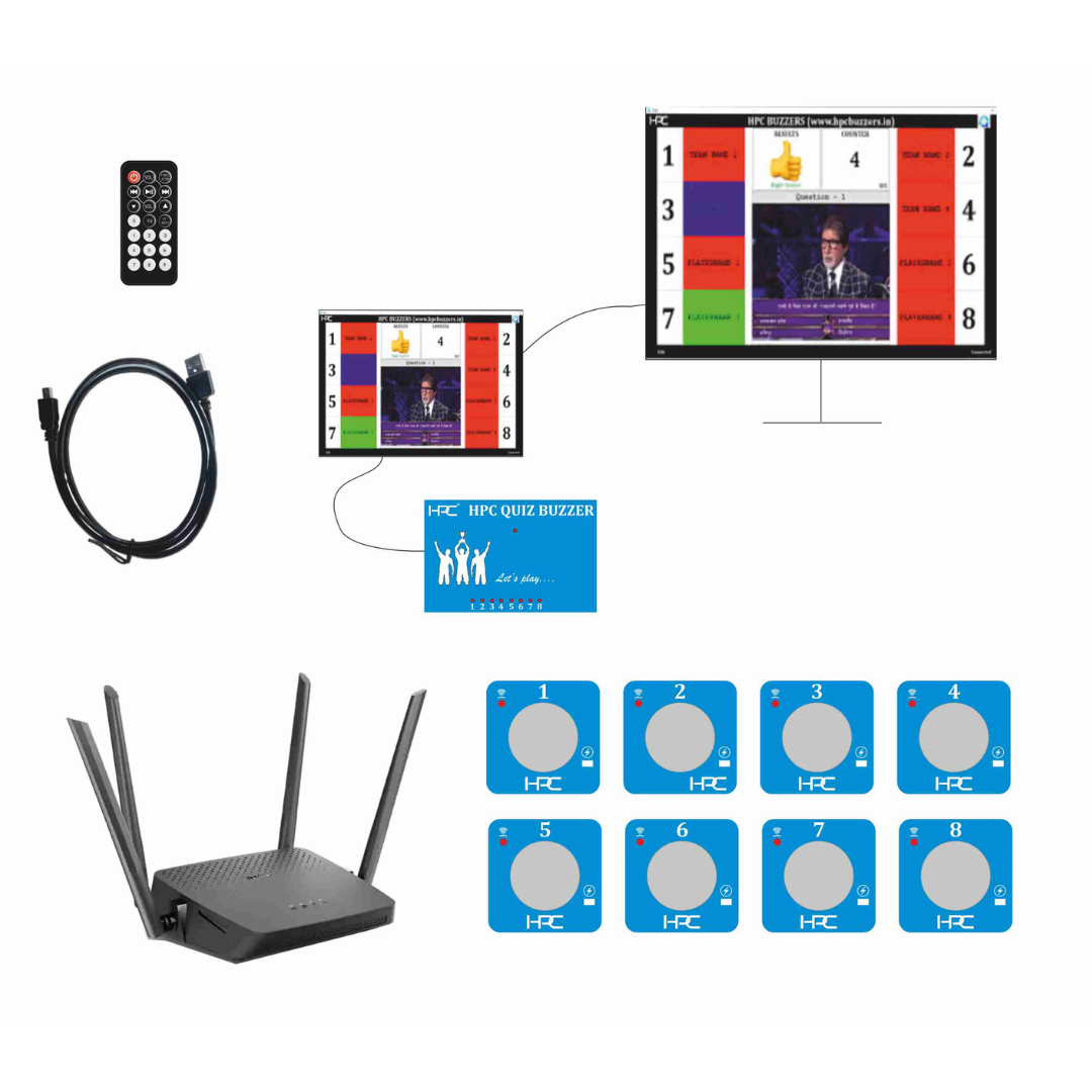 HPC209- 8 User Wireless Quiz Game Buzzer System with Windows Application (Version-2)